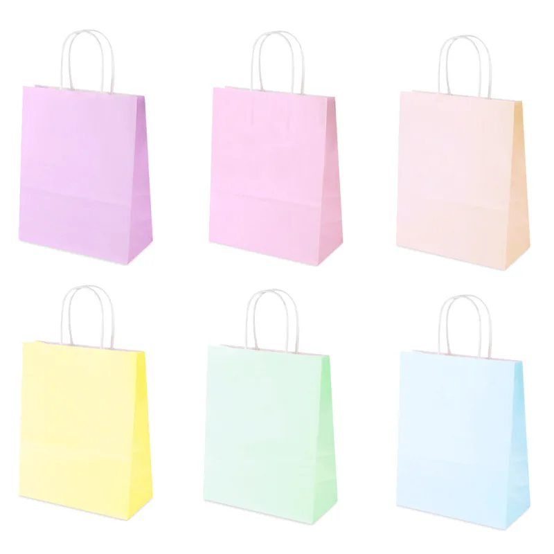 10 pcs Macaron Paper Bags Candy Gift Packaging Bags Kids Unicorn Birthday Party Decor Baby Shower Supplies Wedding Decor