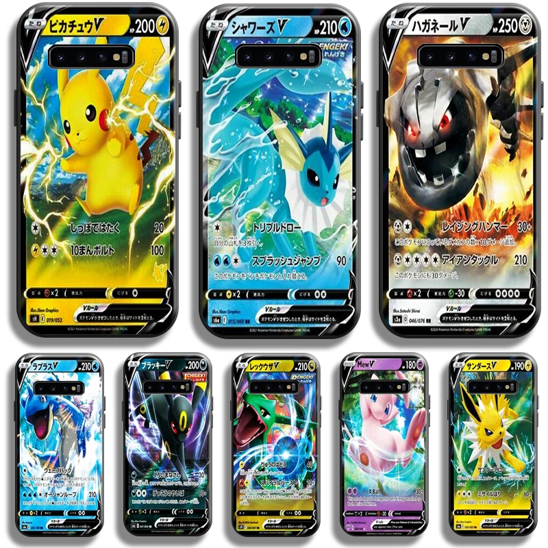 

Anime Pokemon Cards Phone Case For Samsung Galaxy S10 S10 Plus S10 Lite S10E Samsung S10 5G Silicone Cover Black Soft