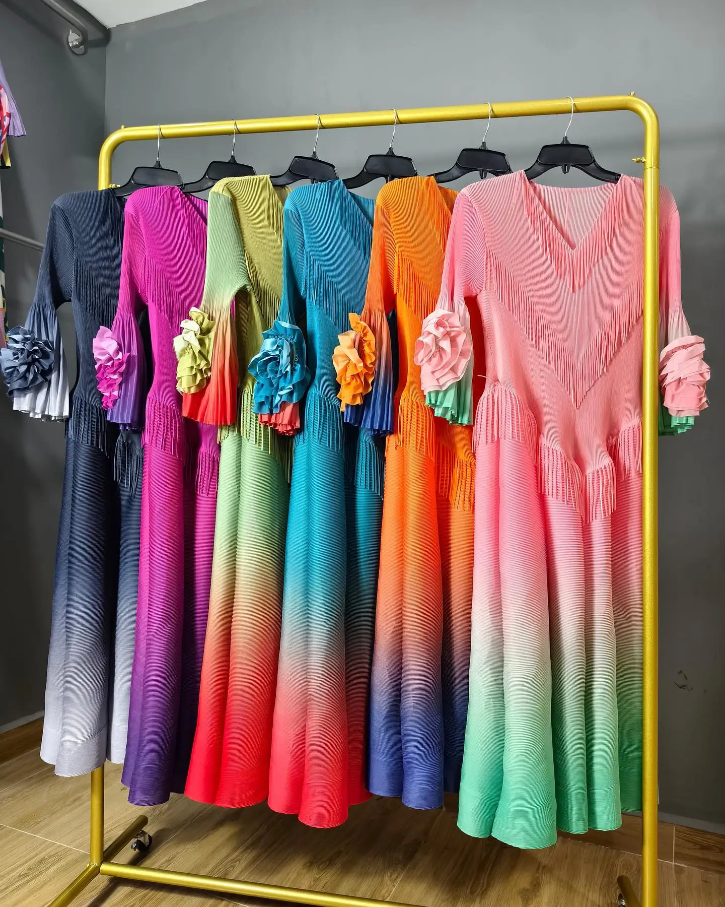 Женское плиссированное платье миаке ANLAN роскошные вечерние платья-трапеции с