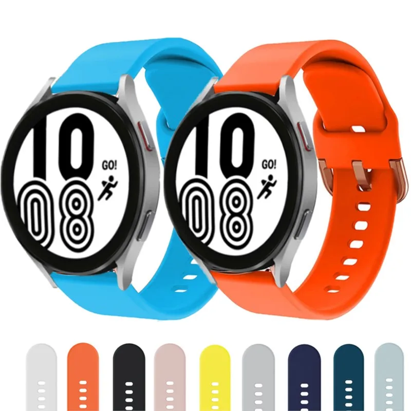 

20mm 22mm Silicone Strap for Samsung Galaxy watch 4 5/5 pro/Classic/3 46/42mm Active 2 Gear S3 correa Huawei watch GT2 bracelet