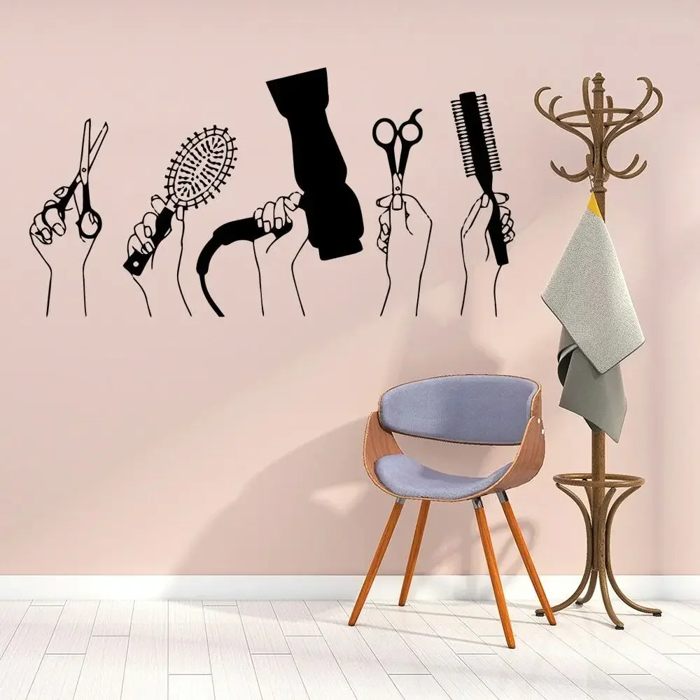 Модный декор для парикмахерской виниловая наклейка на дверь парикмахерская