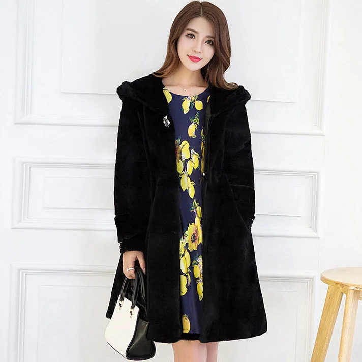 Women real mink coats female mink fur coat genuine long fur coat ladies winter clothes oversize 6xl 5xl 7xl Imitation fur coats