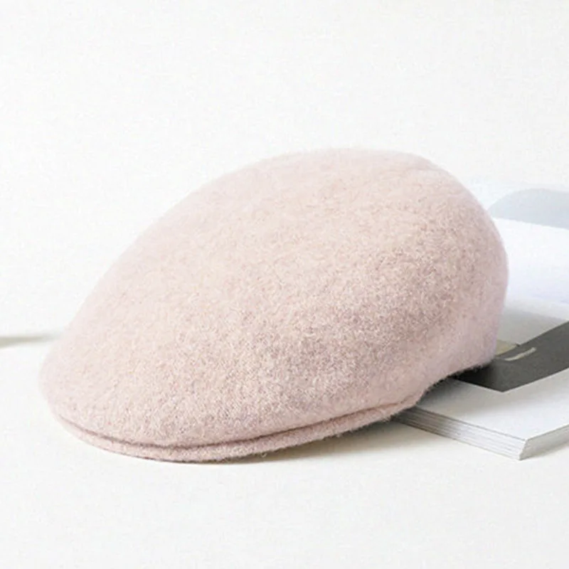 Однотонный шерстяной берет Женская осенне-зимняя британская ретро