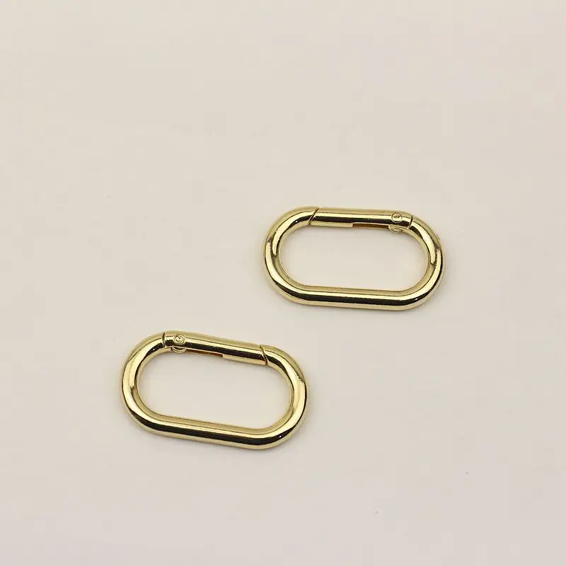 20pcs 34mm Spring Metal Oval O Rings Buckles Trigger Clasp Clip for Bag Strap Webbing Keychain Carabiner DIY Handbag Accessory
