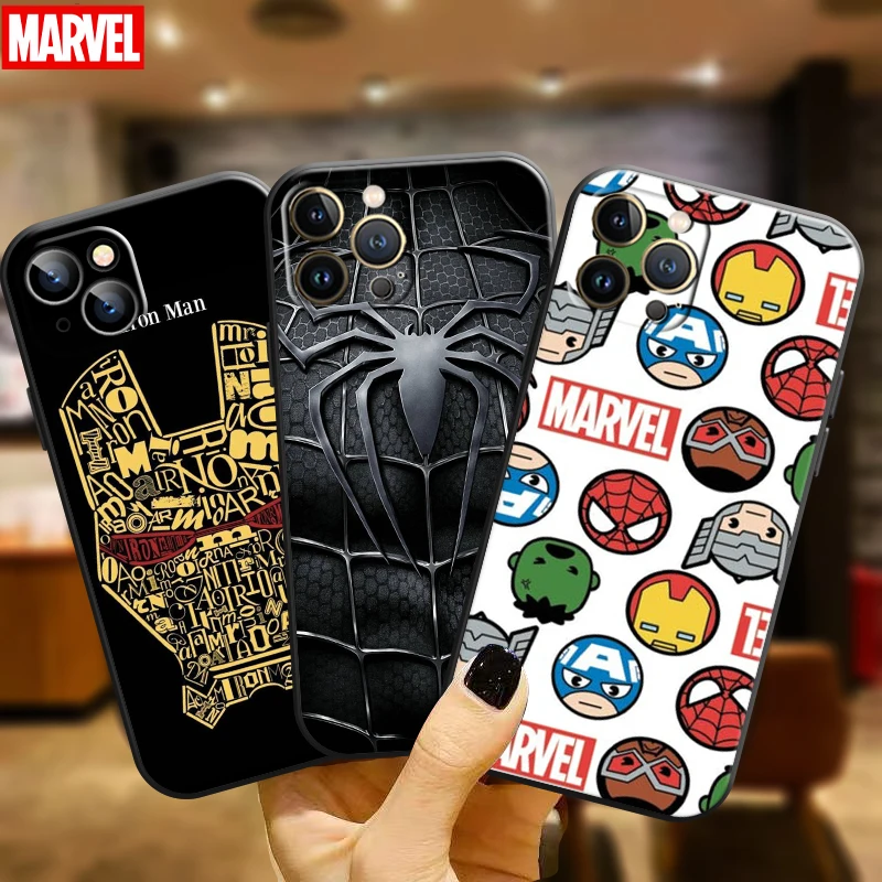 

Marvel Logo For Apple iPhone 13 12 11 Pro Max 13 12 Mini 5 5s 6 6S 7 8 Plus SE2020 X XR XS Max Phone Case silicone Funda Carcasa