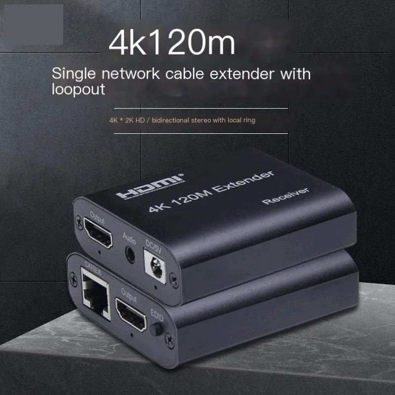 

HDMI RJ45 4K HDMI extender cat5 60M 120M HDMI extender audio Kit over ethernet cat6/5e for PS4 apple TV PC laptop HDTV