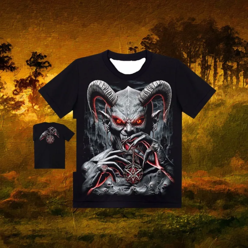 Новейшая футболка с изображением взрывчатого крутого и ослепительного дьявола