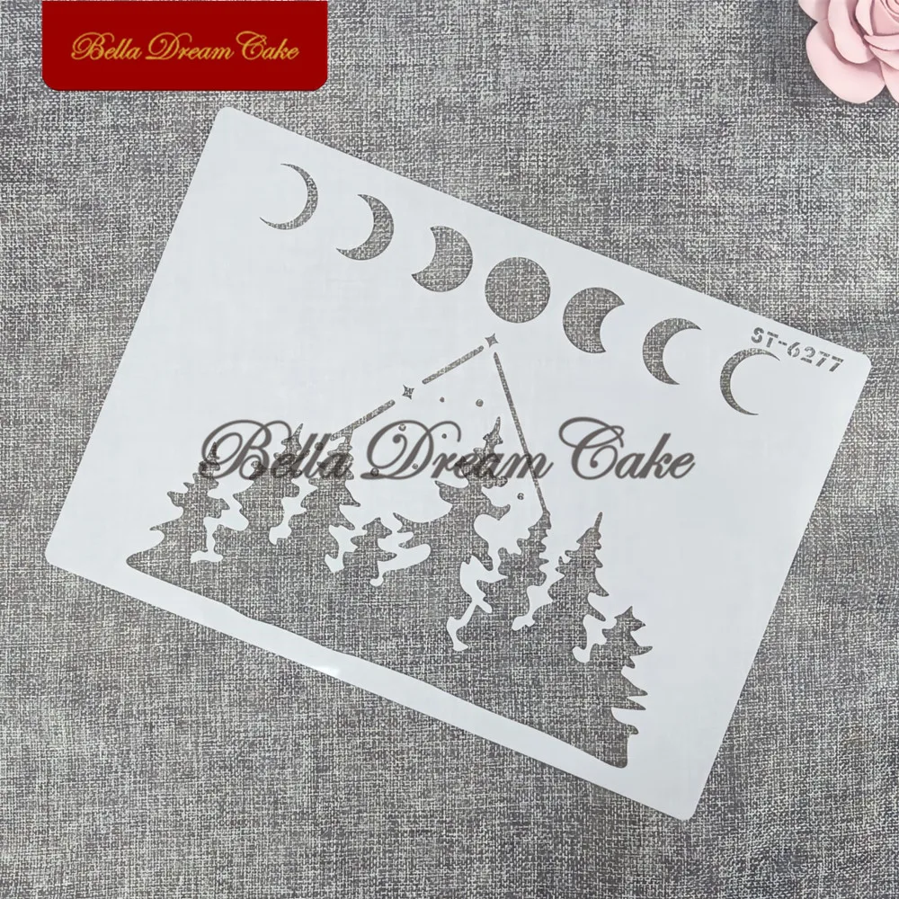 Луна Звезда лес дизайн торт трафарет питомец шоколад Рамка шаблон DIY Королевский