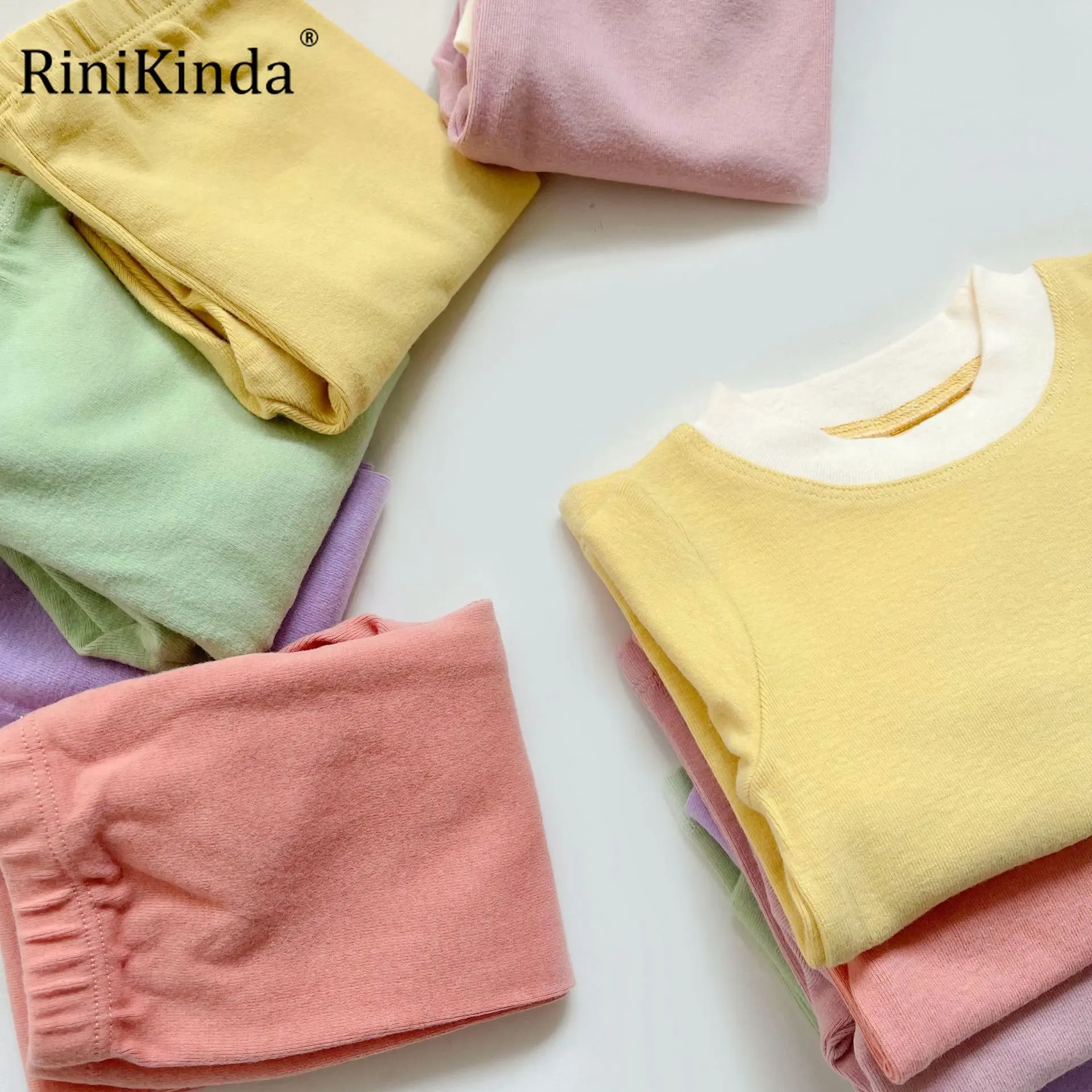 

RiniKinda Baby Kids Pajamas Sets Cotton Girls Sleepwear Suit Autumn Girls Pajamas Long Sleeve Tops+Pants 2pcs Children Clothing