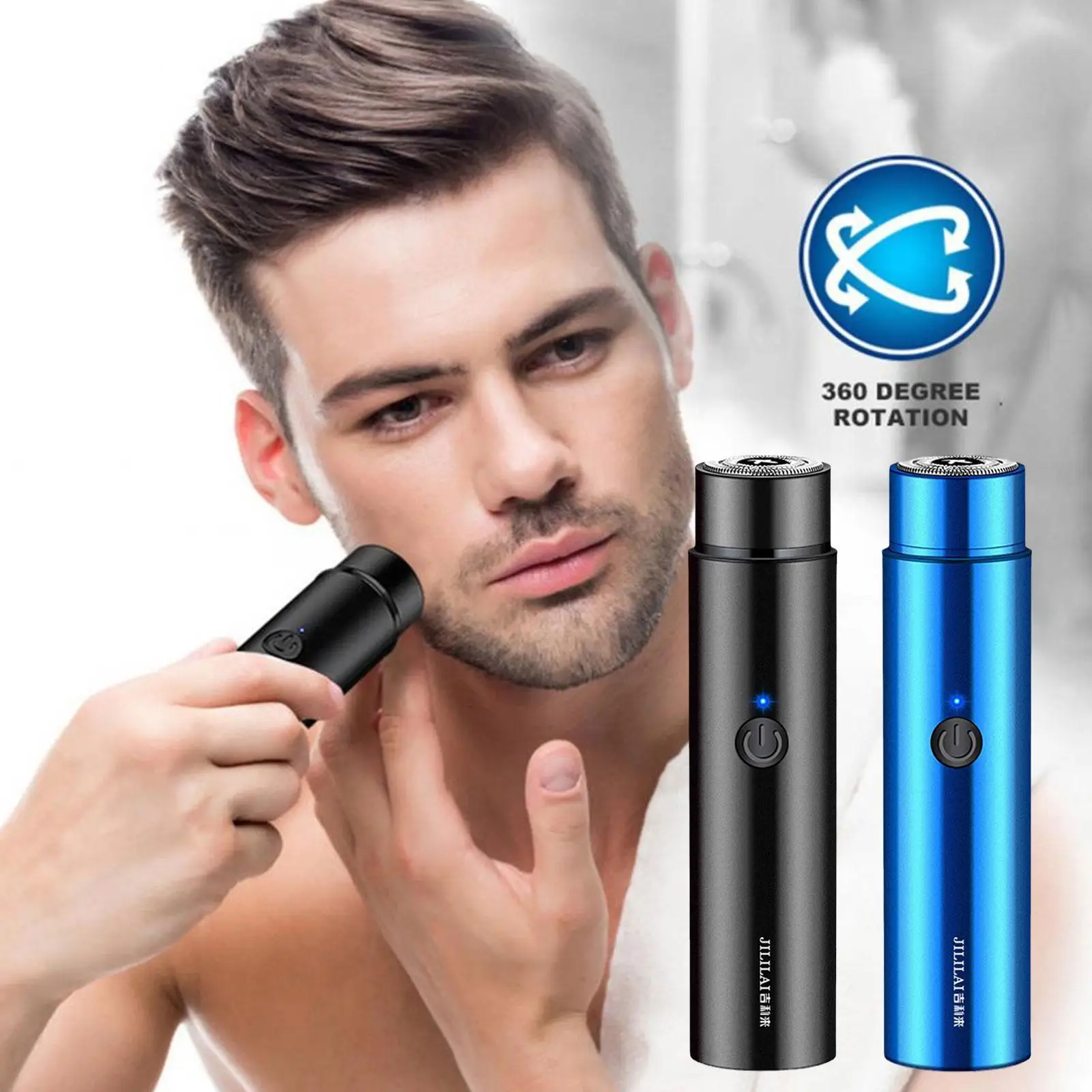 

Electric Razor Beard Shavers Rechargeable Grooming Rotary Shaver for Men Mini Portable Travel Electric Shaver Washable D5L5
