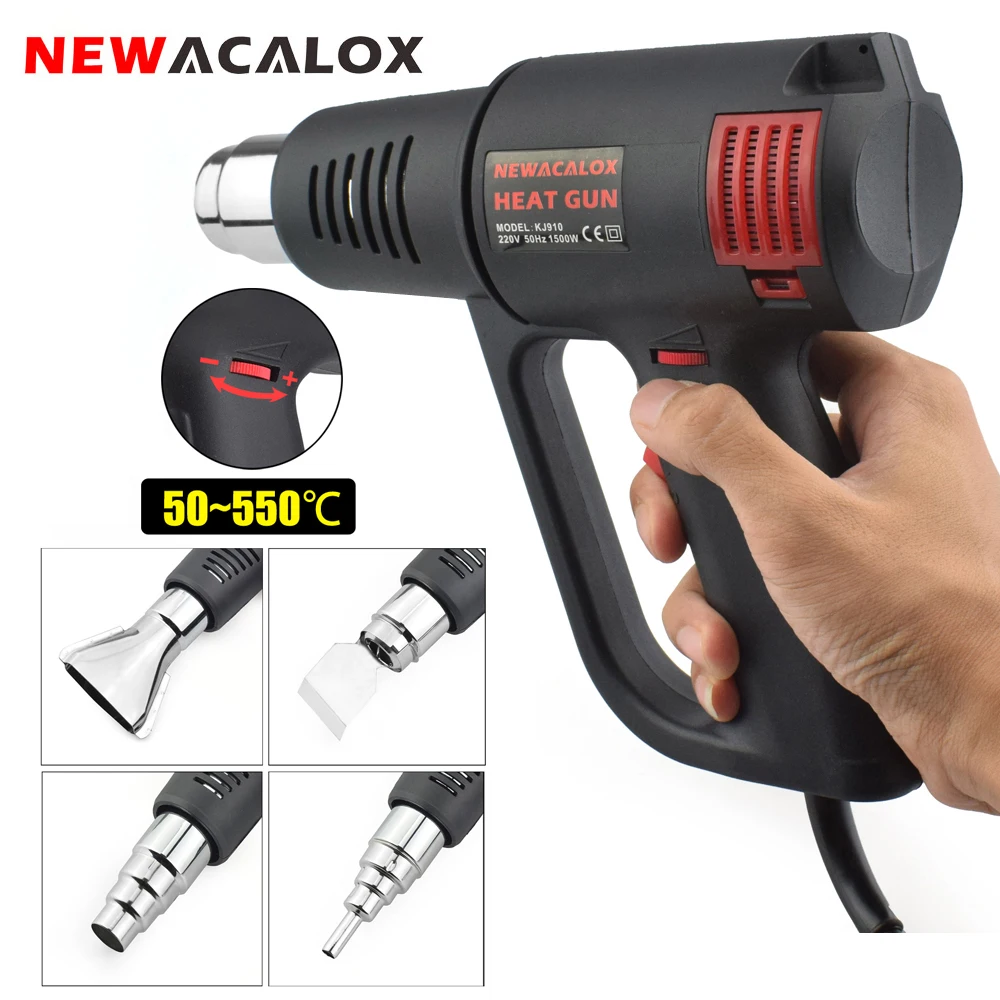 

EU 220V Hot Air Gun,NEWACALOX 1500W-2000W Industrial Hair Dryer Heat Gun for Soldering Thermal Blower Shrink Wrapping Tools