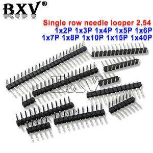 10PCS 1X/2/3/4/5/6/8/10/4 0  Pin Single Row Right Angle Male Pin Header 2.54mm Pitch Strip Connector Socket 3P/4P/6P/8P/20P/40P in 