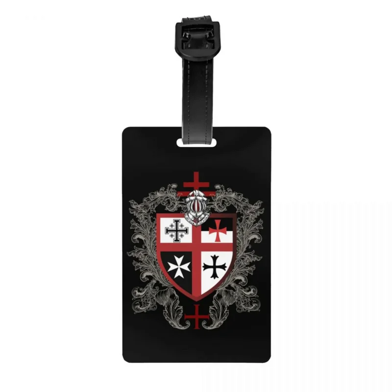 

Knights Templar Cross Shield Symbol Luggage Tag for Suitcases Medieval Emblem Secret Order Baggage Tags Privacy Name ID Card