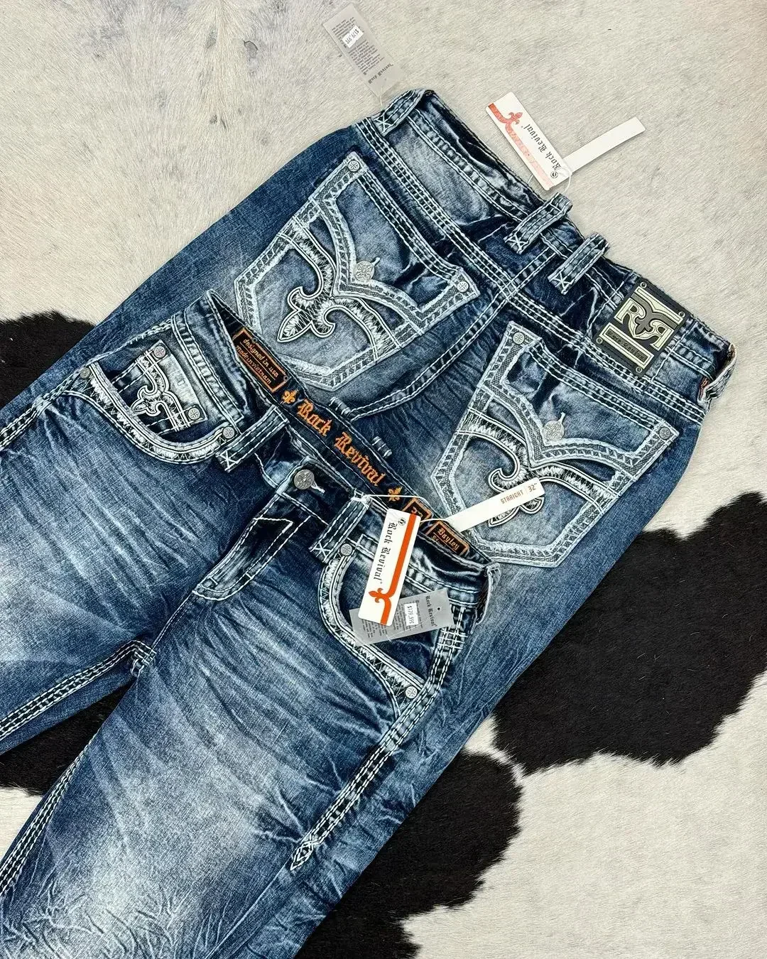 Джинсы Y2K мужские ботильоны с листьями американская уличная ретро-вышивка