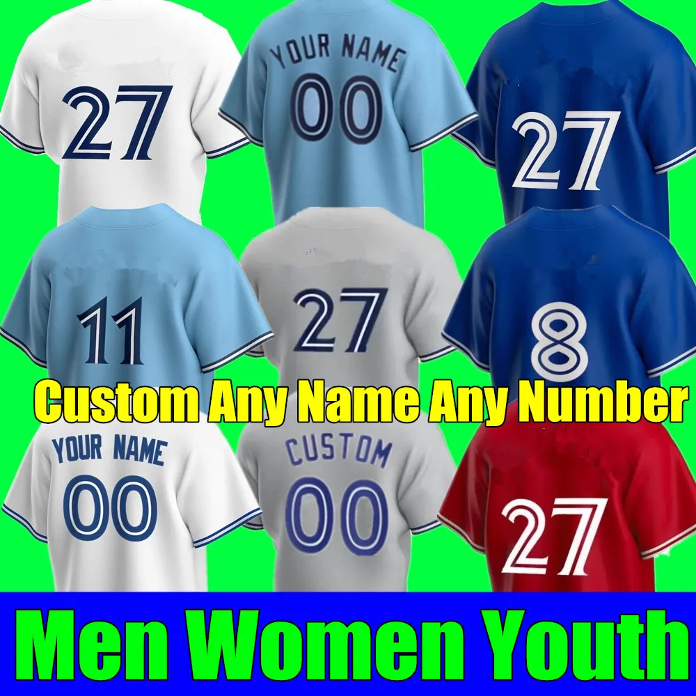 

New Men Women Kids Baseball Jersey Vladimir Guerrero Jr. Bo Bichette George Springer Cavan Biggio Stitched T Shirt
