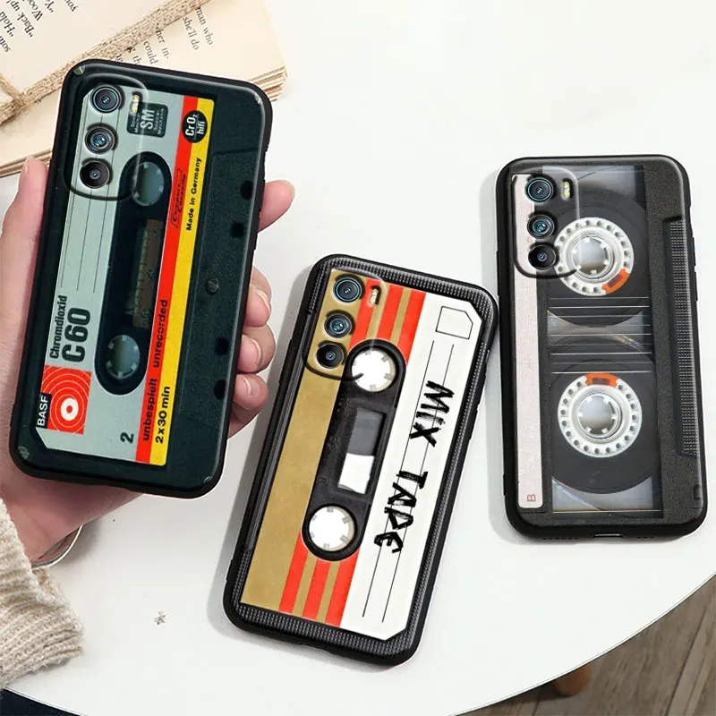 

Classical Old Cassette Cover For Motorola MOTO G9 G22 G30 Edge30 Pro E22 S E30 E40 Fusion Plus Lite Black Phone Case