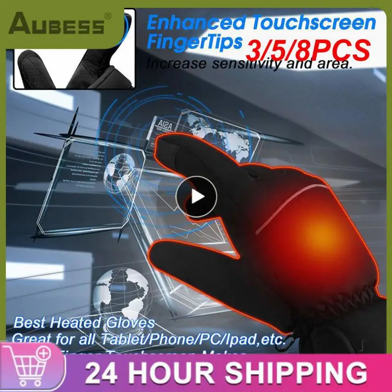 

3/5/8PCS 230g Winter Cold Warm Ski Gloves Electronically Heated Gloves Heats Up Quickly Heat Is Evenly Waterproof Heating Gloves