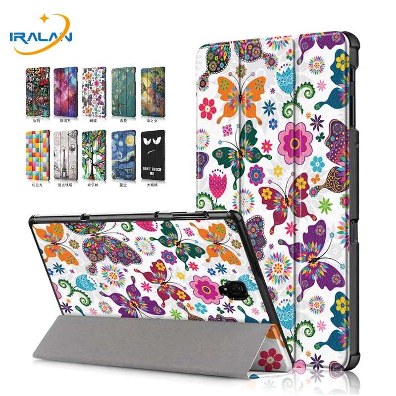 New Ultra-thin Printed PU Leather Case For Samsung Galaxy Tab A 10.5 2018 T590 T595 T597 Magnet Smart Tablet Cover+Film+Stylus