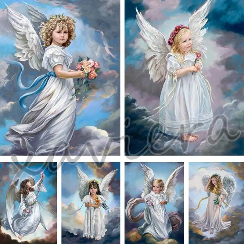 Алмазная картина сделай сам 5D с полным заполнением крылья ангел девочка