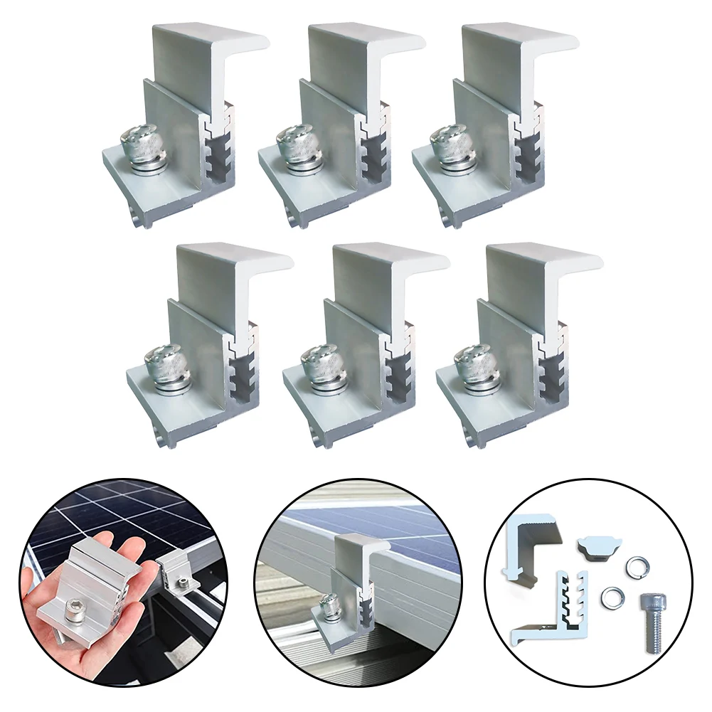 6 шт. концевой зажим для солнечной панели монтажный Z-образный кронштейн зажимы