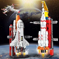 bibilock 100pcs military series space shuttle rocket launch center building blocks educational toys bricks children boy gifts