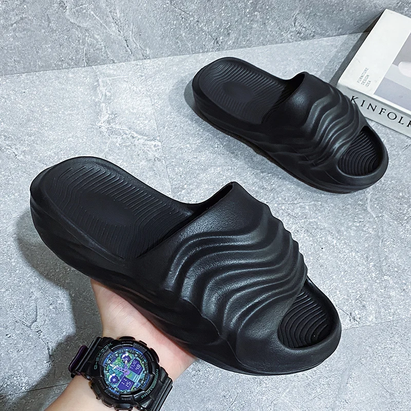 Нескользящие шлепанцы для мужчин и женщин летние тапочки из ЭВА на толстой