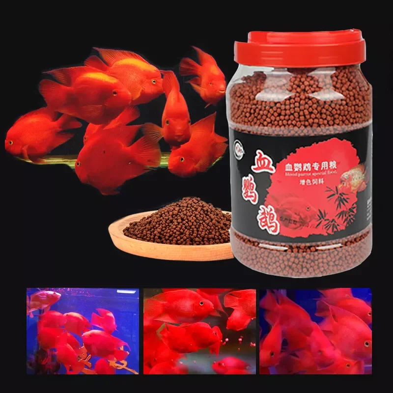 

2022NEW 500g Red Parrot fish food float on water Giant Blood Gold Blood Parrot fish flowerhorn Head tropical Fish Food Feed