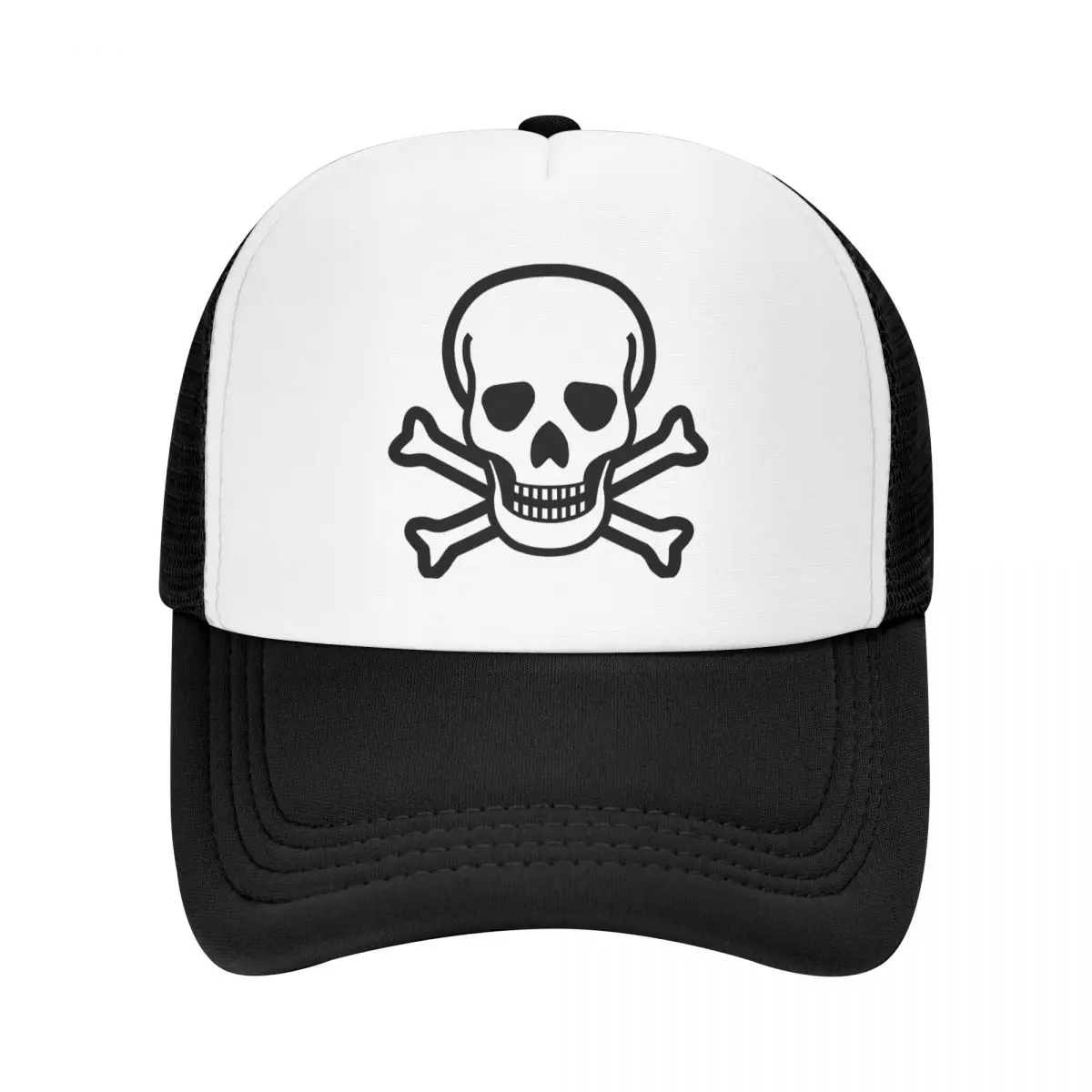

Punk Unisex Jolly Roger Skull Trucker Hat Adult Adjustable Baseball Cap for Men Women Sun Protection Snapback Hats
