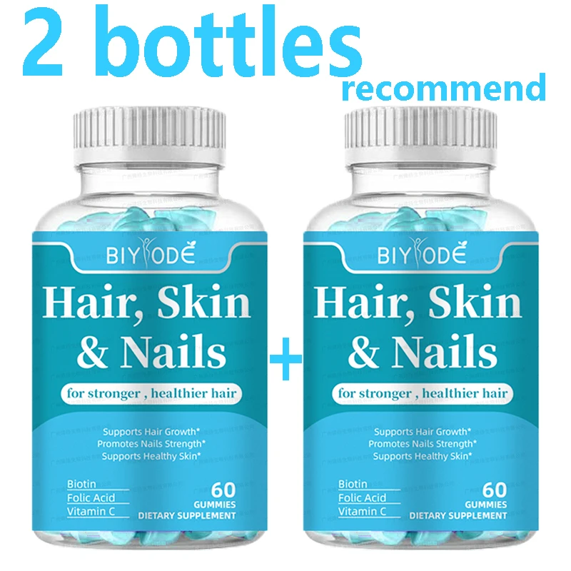 

2 bottles biotin gummy promotes protein synthesis helps with intracellular energy metabolism maintains normal skin function