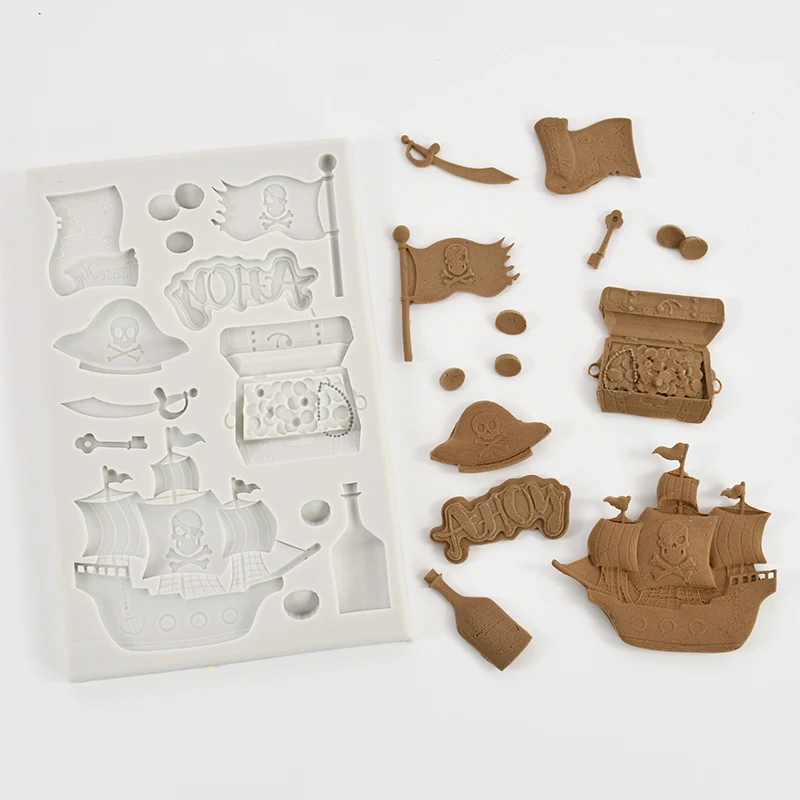 1 шт. силиконовая форма для украшения торта в виде пиратской лодки