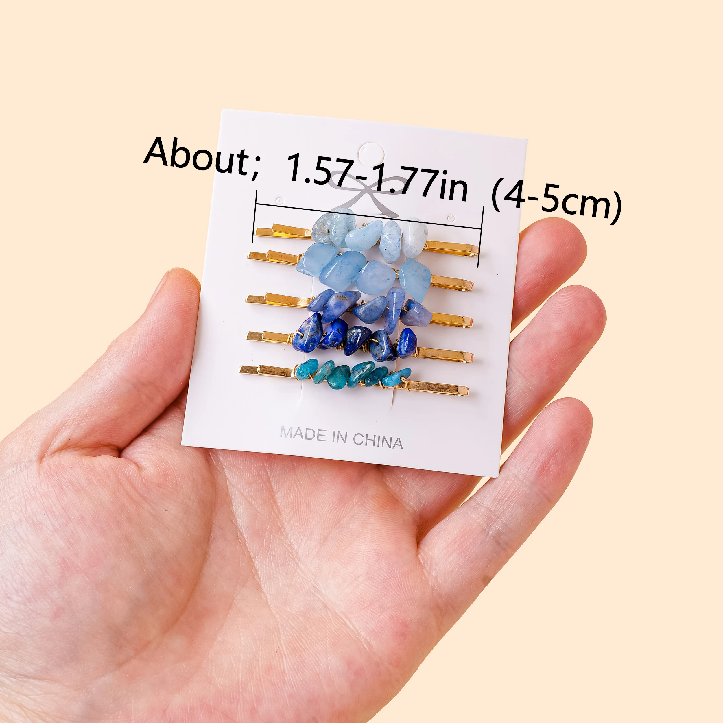 Заколка для волос с натуральным кристаллом Macadam 5 шт./комплект