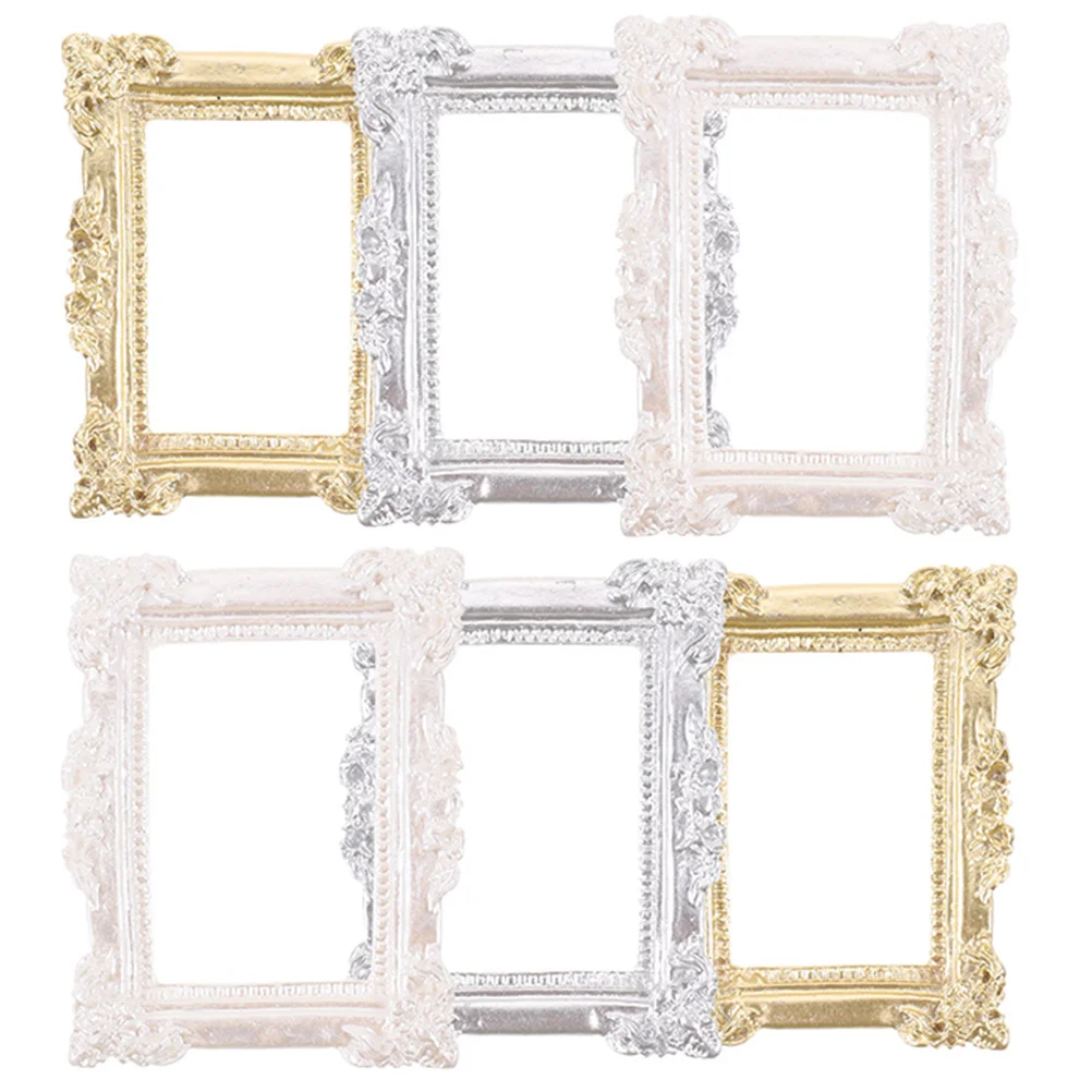 

6 Pcs Vintage Picture Frame DIY Miniature Picture Frames for DIY Indoor