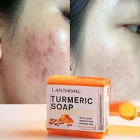 turmeric soap face cleansing anti acne whitening skin lightening face remove pimples dark spot lightening ginger handmade soap