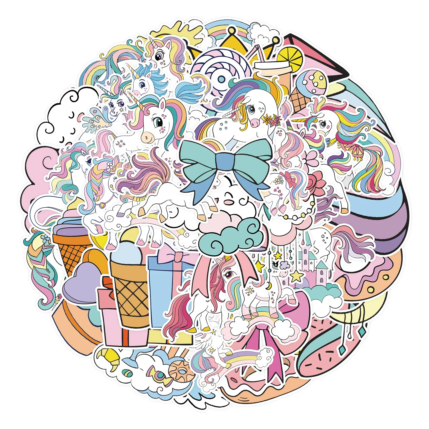 50pcs Kids Gift Unicorn Graffiti Sticker Suitcase Car Notebook Skateboard Phone Waterproof Decoration