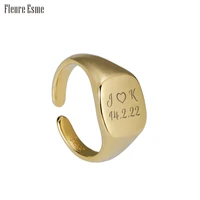 free engraving ring personality gold lover custom initials rings for men women wedding valentine band engrave charm gift