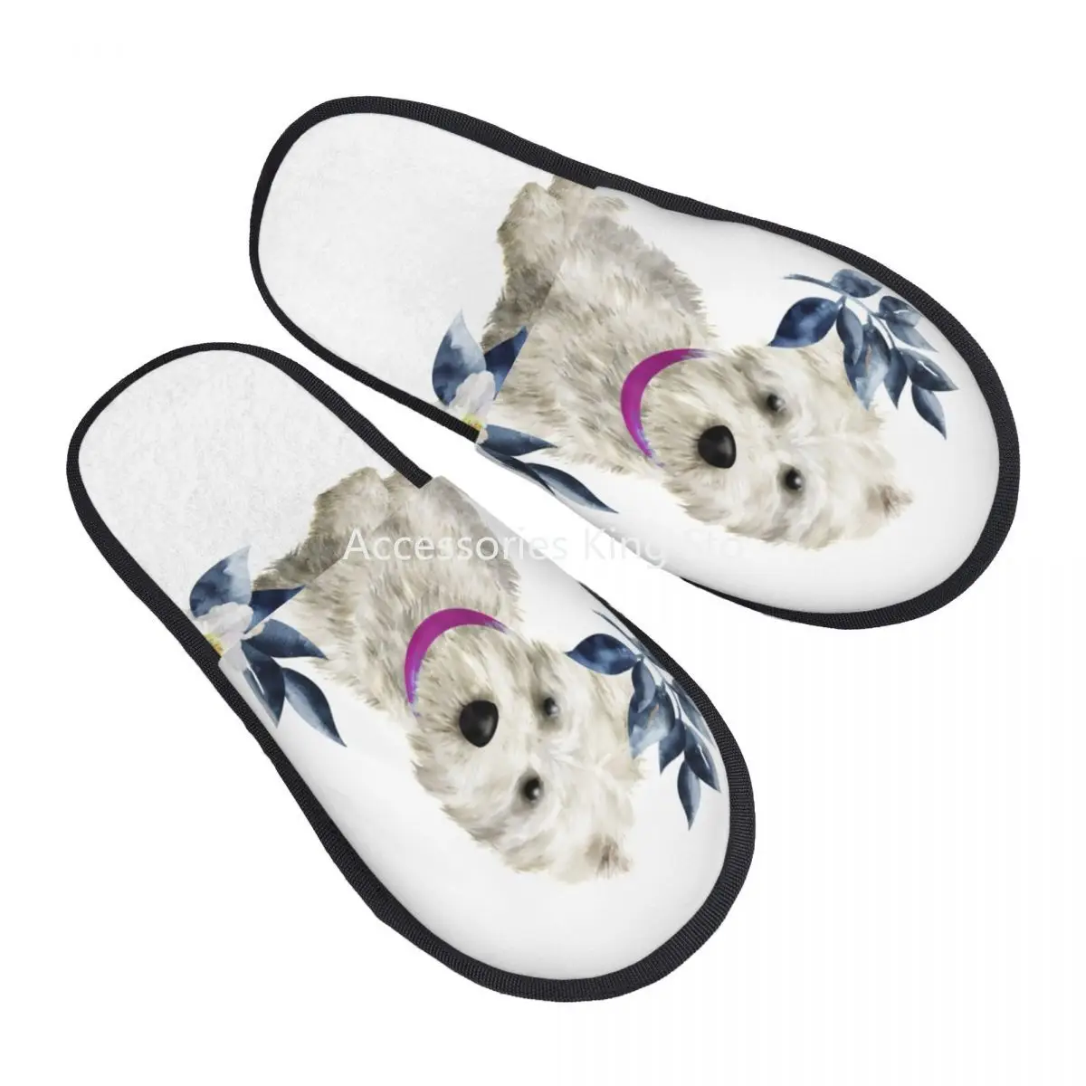 

Memory Foam Slippers Women Comfy Warm West Highland White Terrier Dog House Slippers