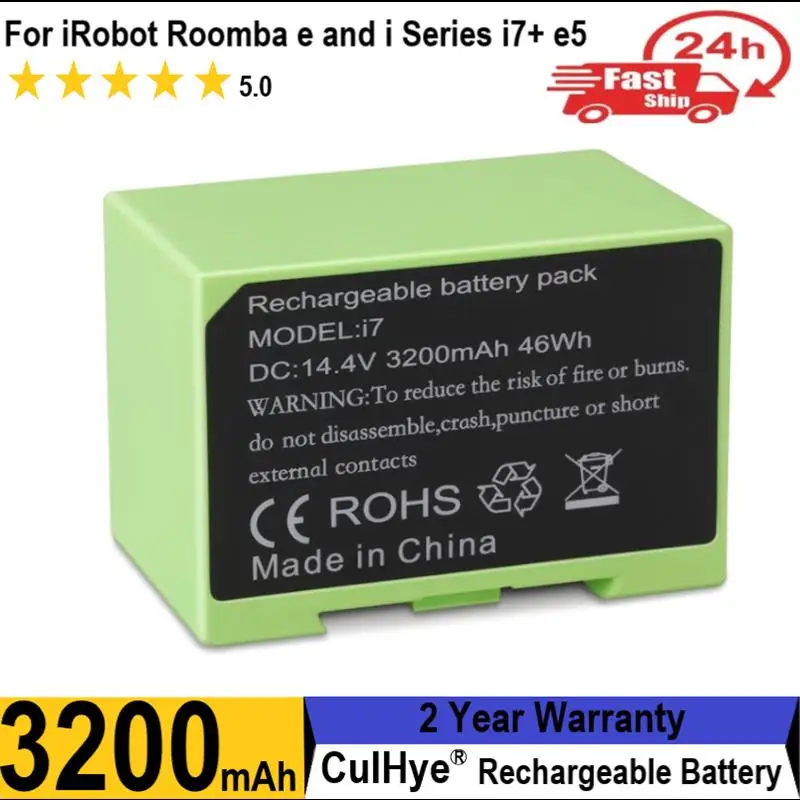 

Go I7 14.4V 3200mAh i7 Battery Replacement for iRobot Roomba e and i Series i7+ e5 7150 7550 i3 3150 i3+ 3550 i4 4150 i4+