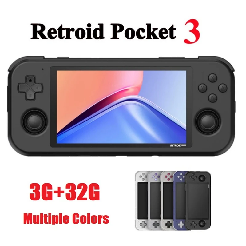 

HOT-Retroid Pocket 3 Retro Game Console 3G+32G 4.7 Inch Touchable IPS Screen Android 11 OS Handheld Video Game Console D