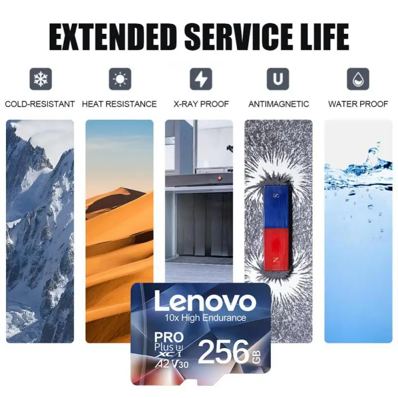 Карты памяти Lenovo Micro TF SD 64 ГБ 32 16 класс 10 высокоскоростная 128 256 U3 4K HD флеш-карта для
