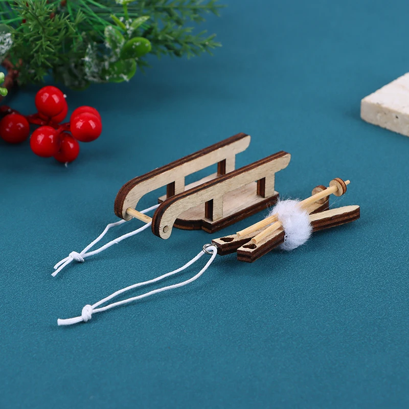Миниатюрные Сани Для Кукольного Домика Масштаб 1/12 С Подвесными Лыжными
