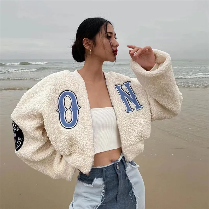 2022 Women's Clothing Autumn/winter New Women's Fashion Letter Embroidered Slim Body Warm Jacket Coat Women