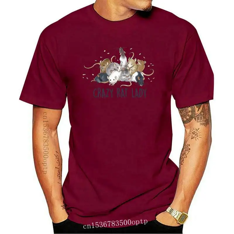 

FASHION New Cute Crazy Rat Lady Print T-Shirt Women Short Sleeve Funny Animal Design Casual Tees Funny Girl Top Mujer Tee Shir