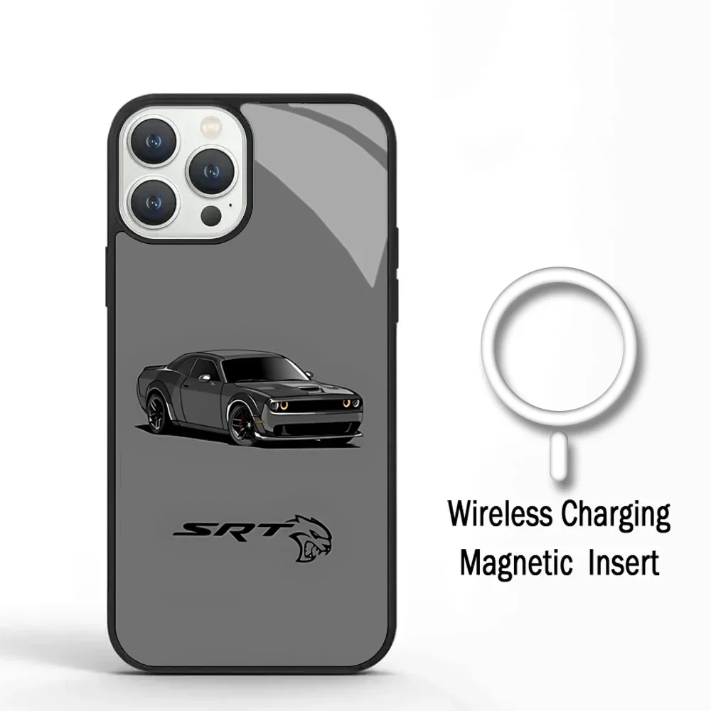 D-Dodge C- Challenger S-RTs чехол для телефона IPhone 11 12 13 14 15 Plus Pro Max зеркальный акриловый Magsafe