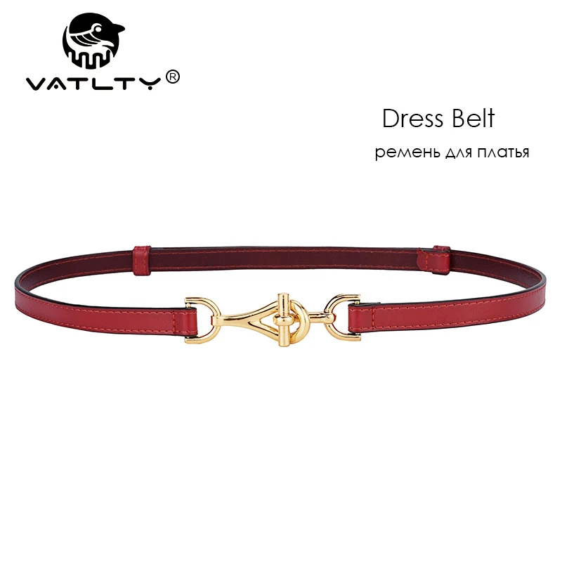 VATLTY Official Genuine Women's Leather Belt Luxury Metal Quick Release Buckle Natural Cowhide 1.5cm Thin Belt Female Dress Belt