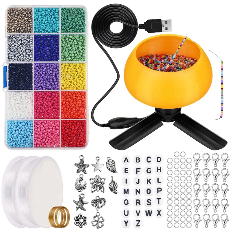 

167Pcs Electric Bead Spinner Kit For Jewelry Making Adjustable Spin And Bead Loader Seed Bead Kit For Bracelet Necklace