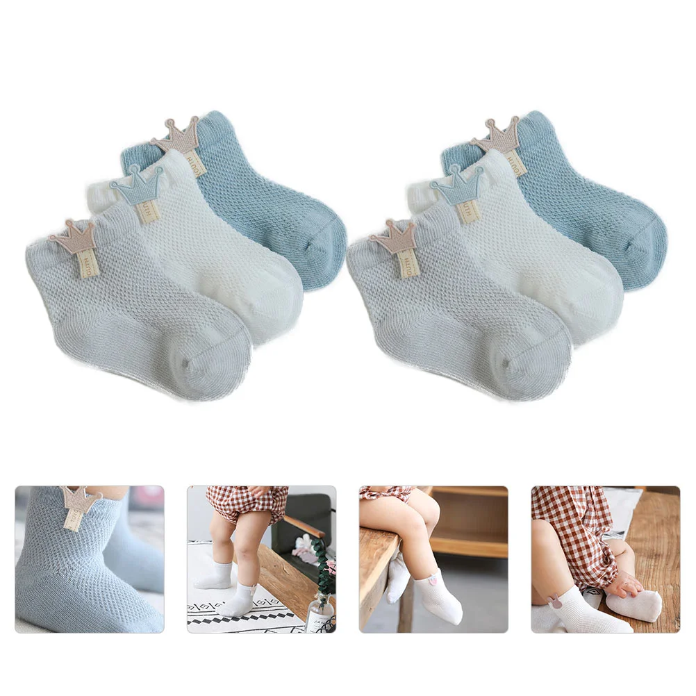 

6 Pairs Mesh Socks, Cotton Mesh Socks, Cartoon Socks, Summer Thin Socks, Socks, Boys And Socks ( 6- 12 Months )