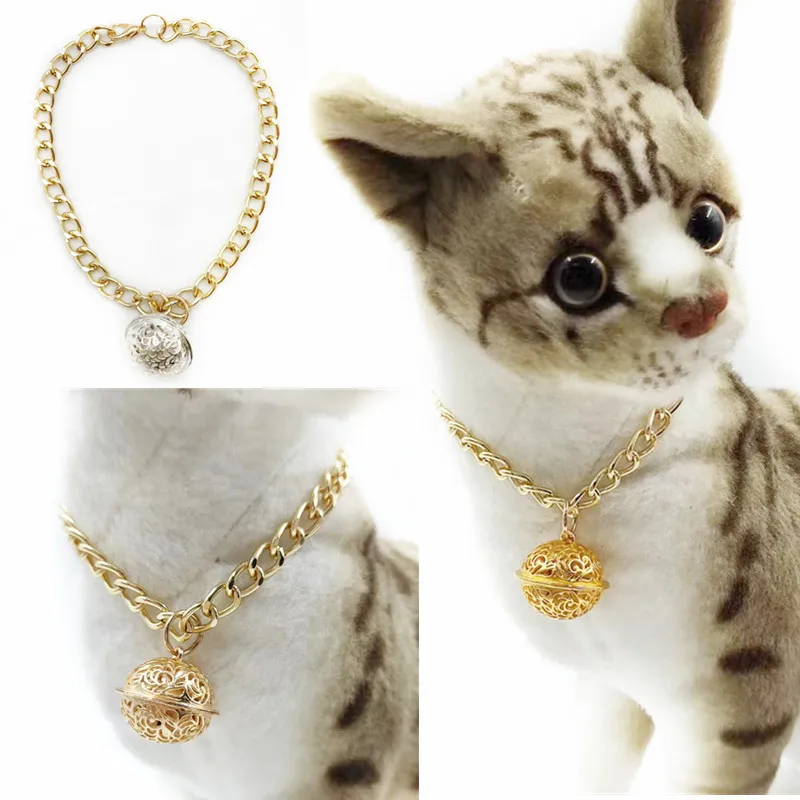 

Small and Medium Dog Metal Necklace Pet Collar with Bell Adjustable Neck Decoration Pet Supplies Dog Accessories