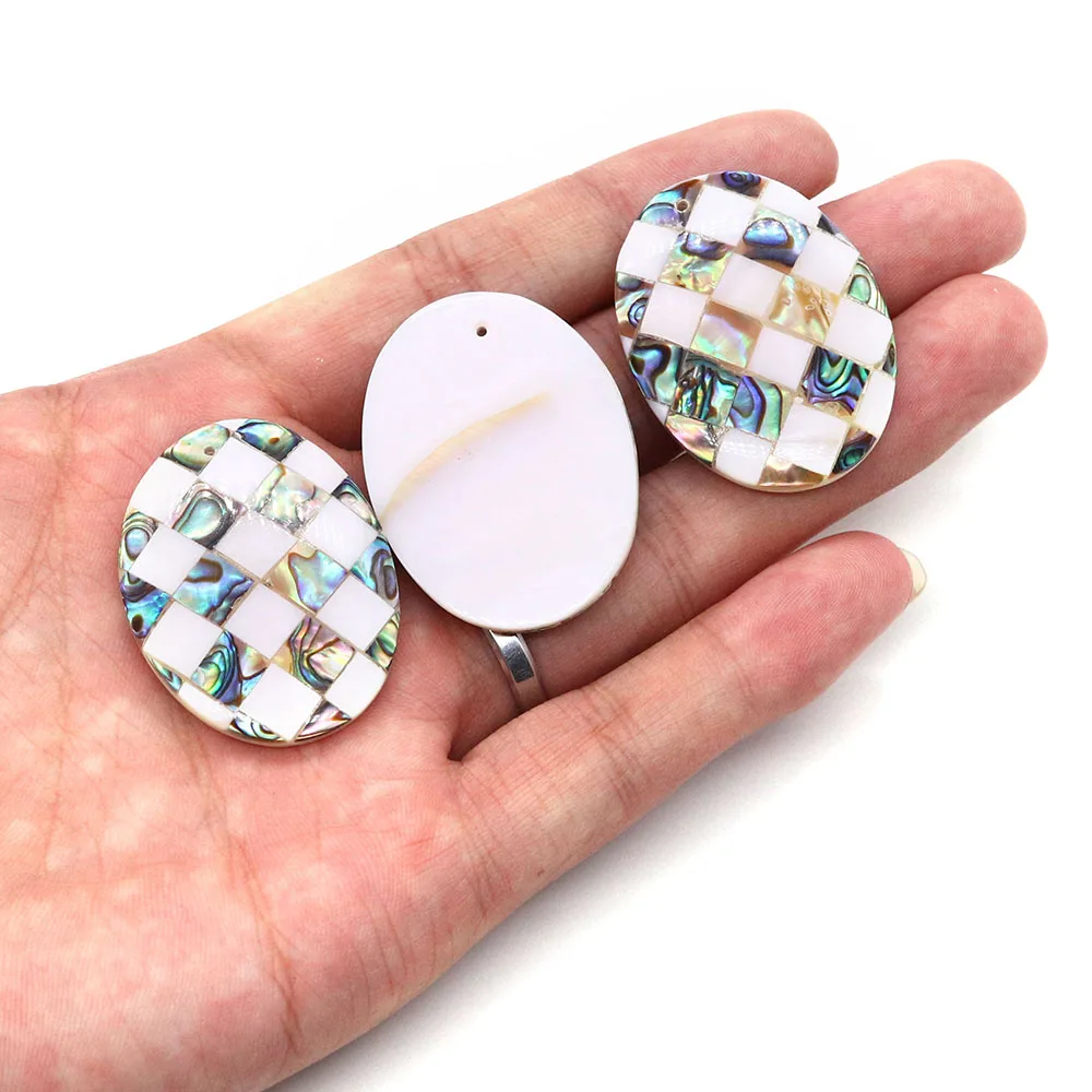 Овальный кулон в виде ракушки из натурального абалона, 29 х39 мм, модная бутиковая бижутерия «сделай сам», женское ожерелье, серьги, аксессуары для браслета