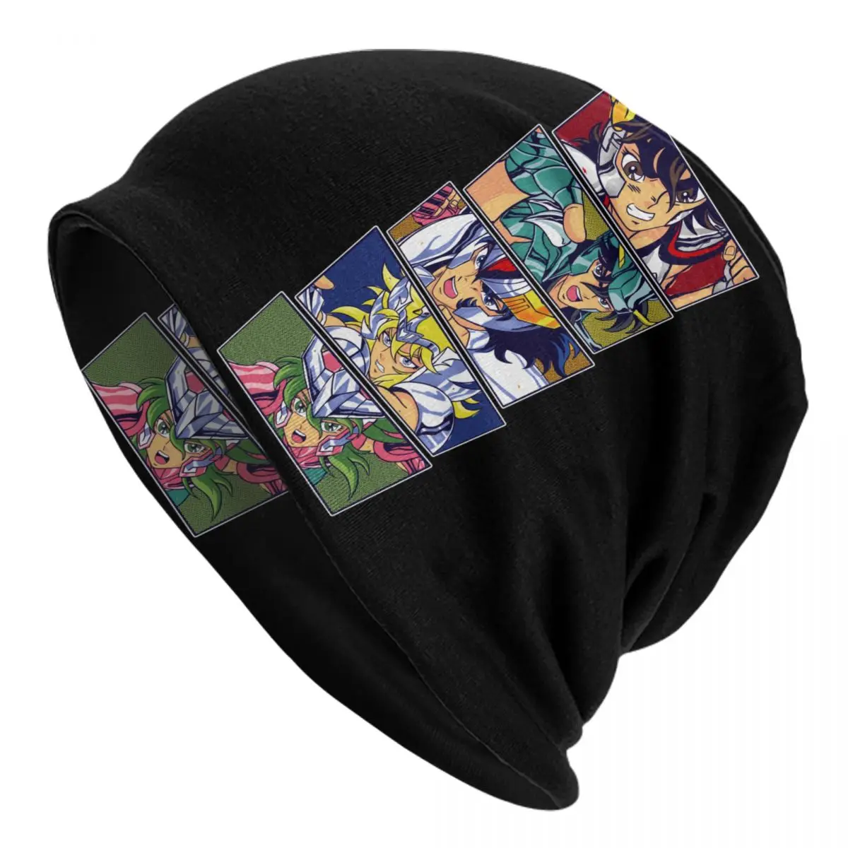 

Saint Seiya Skullies Beanies Caps Unisex Winter Knit Hat Knights Of The Zodiac Cartoon Manga Bonnet Hats Outdoor Ski Cap