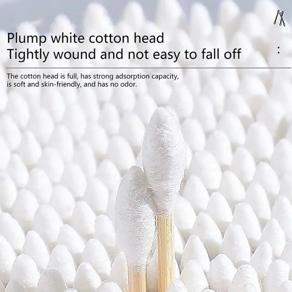 Ватные палочки с двойной головкой прочные деревянные ватные